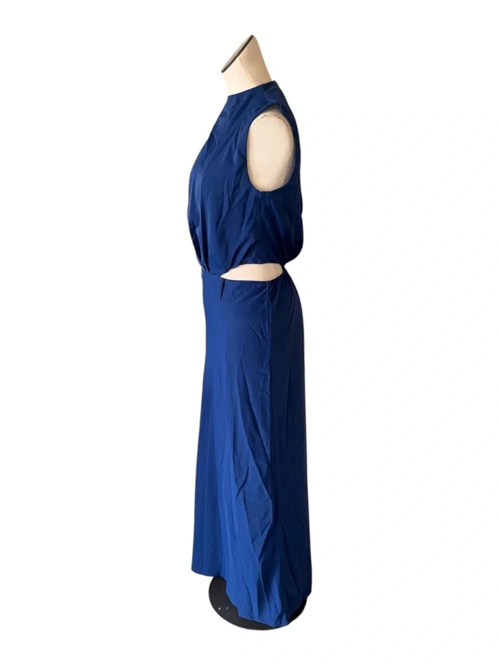 NWT Abercrombie & Fitch Navy Side Cut Out Maxi Dress Small NO BELT